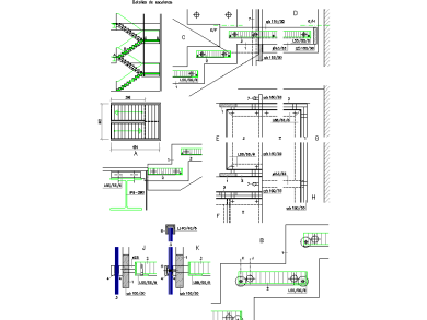 Desarrollo de Detalles de Escaleras en Plantas y Secciones para AutoCAD 2D DES-09