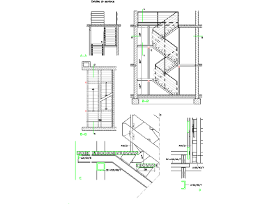 Desarrollo de Detalles de Escaleras en Plantas y Secciones para AutoCAD 2D DES-11