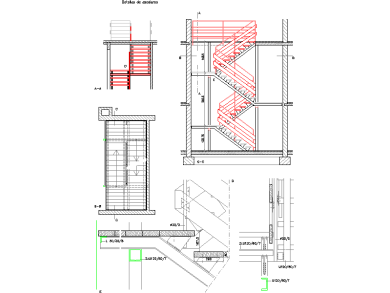 Desarrollo de Detalles de Escaleras en Plantas y Secciones para AutoCAD 2D DES-12