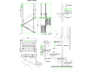 Desarrollo de Detalles de Escaleras en Plantas y Secciones para AutoCAD 2D DES-14