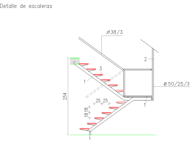 Desarrollo de Detalles de Escaleras en Plantas y Secciones para AutoCAD 2D DES-16