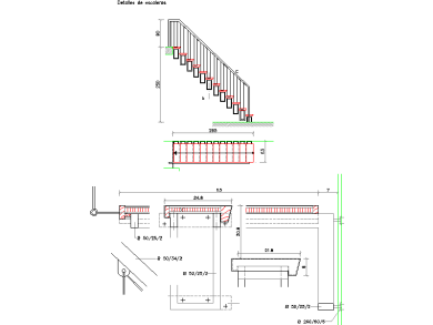 Desarrollo de Detalles de Escaleras en Plantas y Secciones para AutoCAD 2D DES-17