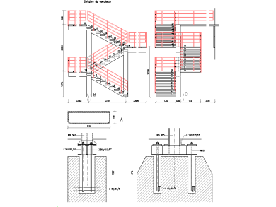 Desarrollo de Detalles de Escaleras en Plantas y Secciones para AutoCAD 2D DES-19