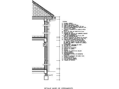 Bloques DWG de Detalle Muro de Cerramiento