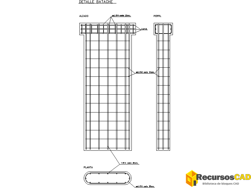 Bloques DWG de Detalle de Bataches