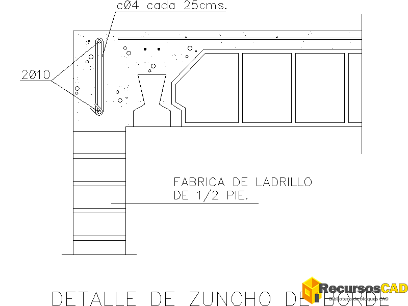 Detalle de Zuncho de Borde para AutoCAD 2D