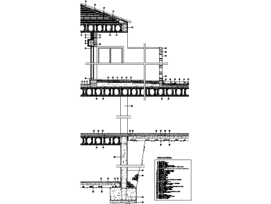 Detalles Constructivos de Sección con Leyenda de Materiales