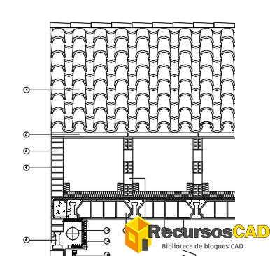 Bloques DWG Detalle Constructiva desde Teja Cerámica hasta Hormigón de ...