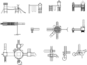 Descargar Juegos Infantiles AutoCAD DWG Gratis – Parque 2D