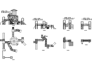 Bloques DWG de juegos infantiles toboganes y resbaladeros