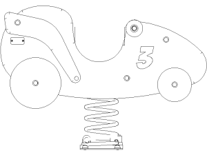 Bloques DWG del Juego Infantil Muelle Moto