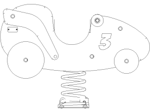 Descargar moto muelle infantil AutoCAD DWG Gratis – Bloque 2D parque