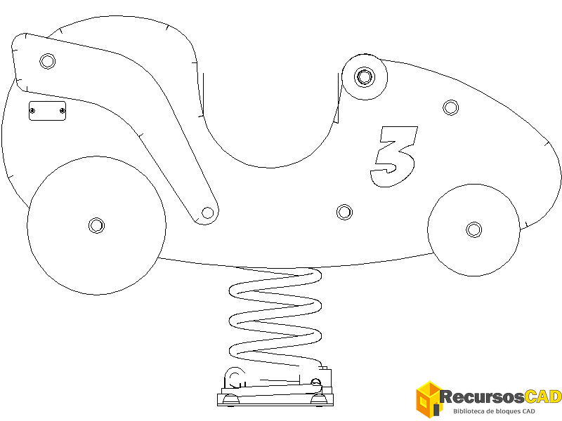 Bloques DWG del Juego Infantil Muelle Moto