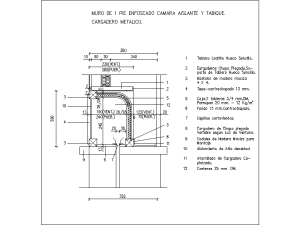 Detalle constructivo muro fachada con ventana y aislamiento DWG gratis