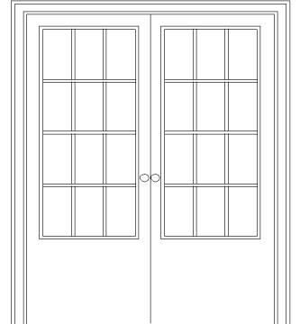 Puerta acristalada doble de 1.62 m