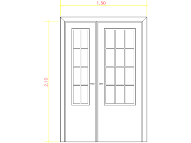 Puertas de paso acristaladas 2 hojas