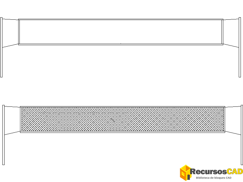 Bloques DWG de RED voleibol hombres a 2.43 m para AutoCAD Gratis