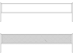 Bloques DWG de Red de Bádminton Altura 1.55m para AutoCAD 2D Gratis