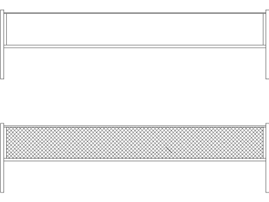 Bloques DWG de Red de Bádminton Altura 1.55m para AutoCAD 2D Gratis