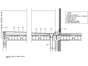 Detalle constructivo cubierta plana transitable DWG gratis