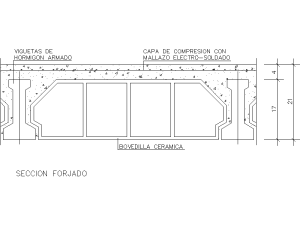 Detalles constructivos de seccion de forjado en DWG