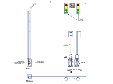 Semáforos con Vista Lateral, Frontal y Superior