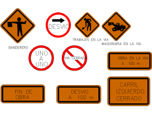 Bloques DWG de Señalización de Obra para AutoCAD 2D Gratis