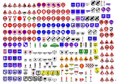 Pack completo de bloques dwg de simbolos para señalización vial