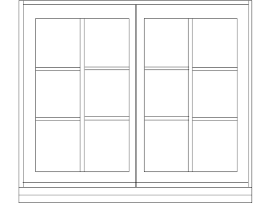 Ventanas 150 cm en dwg