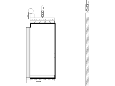 Bloques DWG cabina de ascensor: sección vertical en AutoCAD 2D gratis