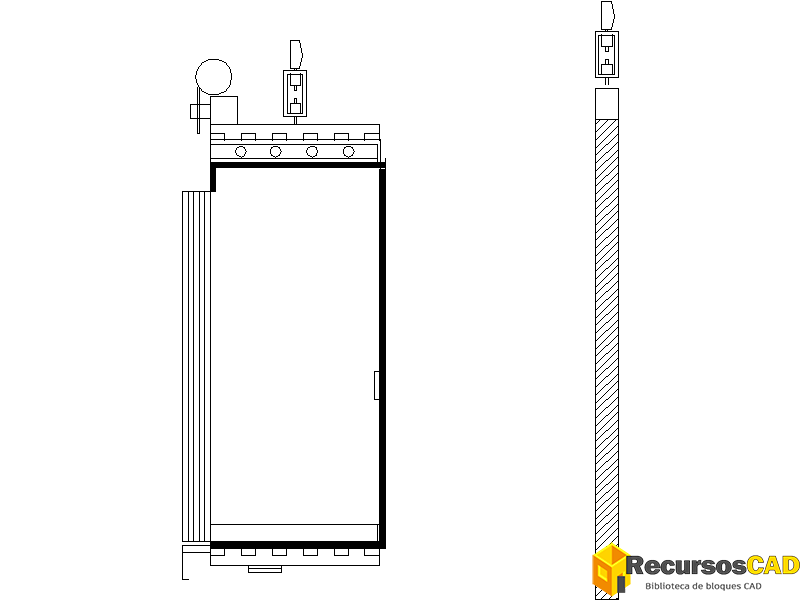 Bloques DWG cabina de ascensor: sección vertical en AutoCAD 2D gratis