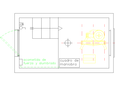 cabina de ascensor con acometida de fuerza