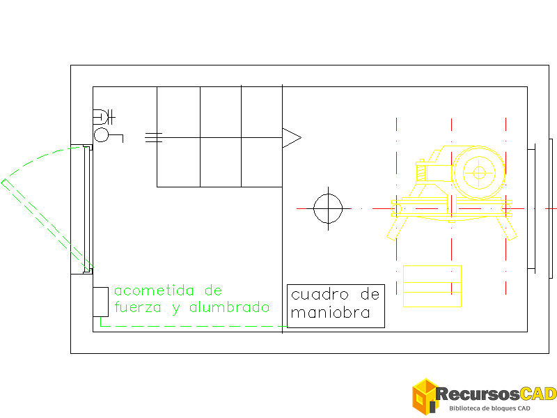 cabina de ascensor con acometida de fuerza