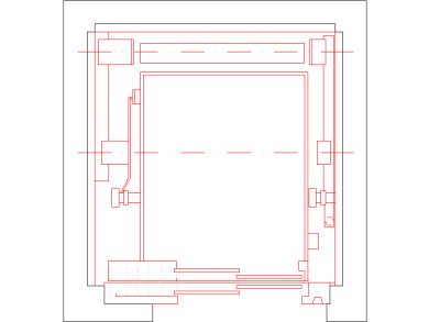 cabina de ascensor en vista de planta