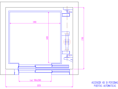 ascensor de 10 personas con puertas automáticas