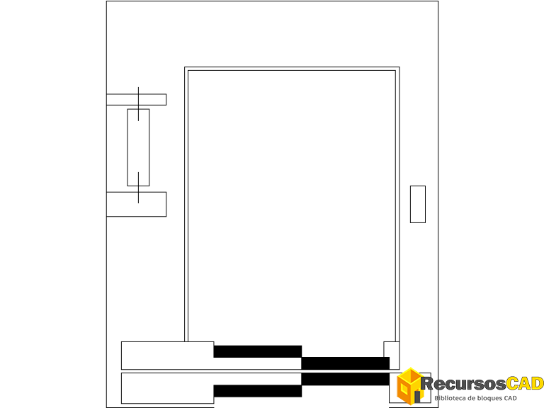 Bloques DWG de ascensor de 1700 mm x 2080 mm visto en planta para ...