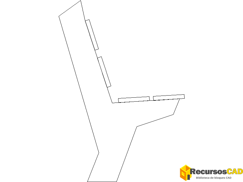 Bloques DWG de Banco de Exterior en Vista de Alzado Lateral para AutoCAD 2D Gratis