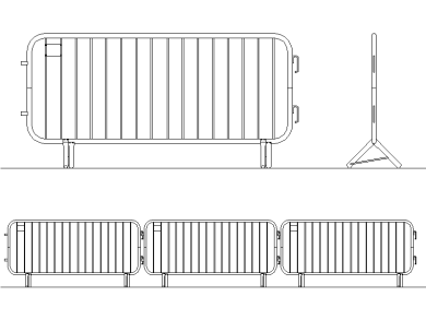 Bloques DWG de barreras de tráfico