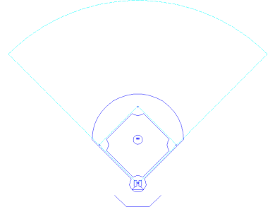 Descargar bloques DWG de canchas y campos de béisbol en planta