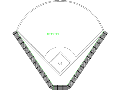 Descarga bloques DWG de canchas y campos de béisbol