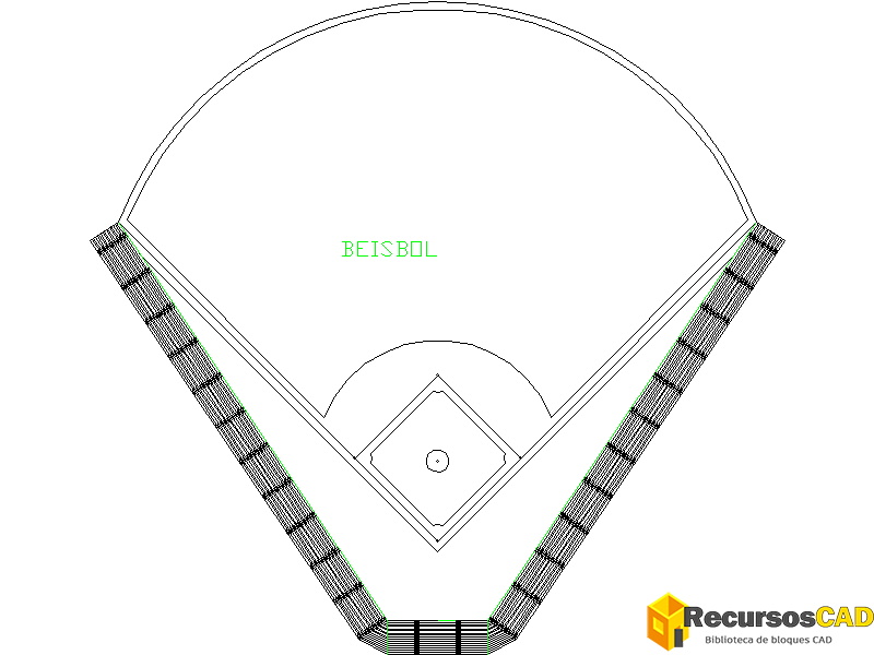 Descarga bloques DWG de canchas y campos de béisbol