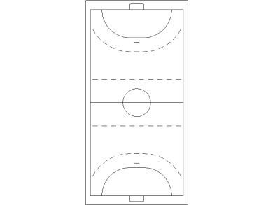 bloques DWG de canchas de balonmano