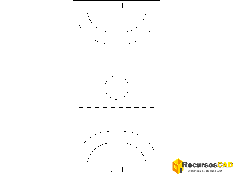 bloques DWG de canchas de balonmano