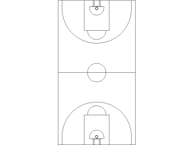 Bloques DWG de canchas de básquetbol