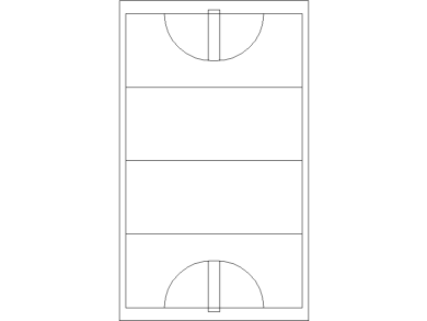 Bloques DWG de canchas de hockey césped 55x91.4