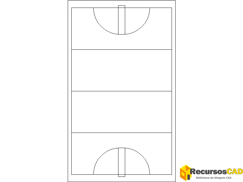 Bloques DWG de canchas de hockey césped 55x91.4