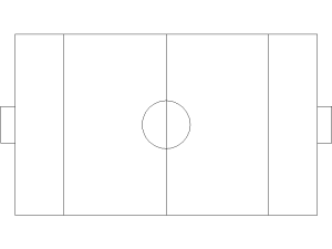 Bloques DWG de canchas de futbol de 15x25m para AutoCAD