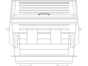 Contenedor de Basura en Alzado Frontal