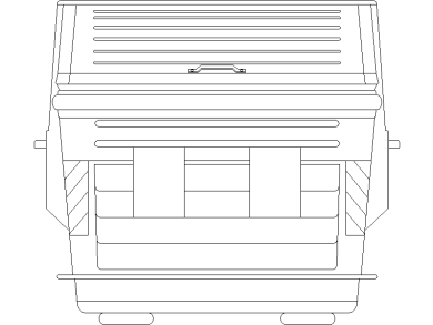 Contenedor de Basura en Alzado Frontal