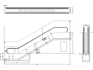 Bloques DWG escalera mecánica